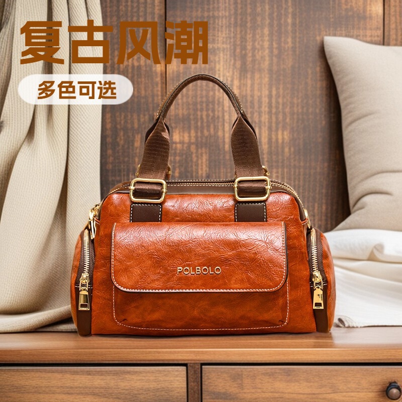 Retro Boston Bag, New Style Bag, Crossbody Bag, Women's Bag, Practical Handbag for Women's Daily Commuting, Simple Bag Retro Boston Bag, New Style Bag, Crossbody Bag, Women's Bag, Practical Handbag for Women's Daily Commuting, Simple Bag