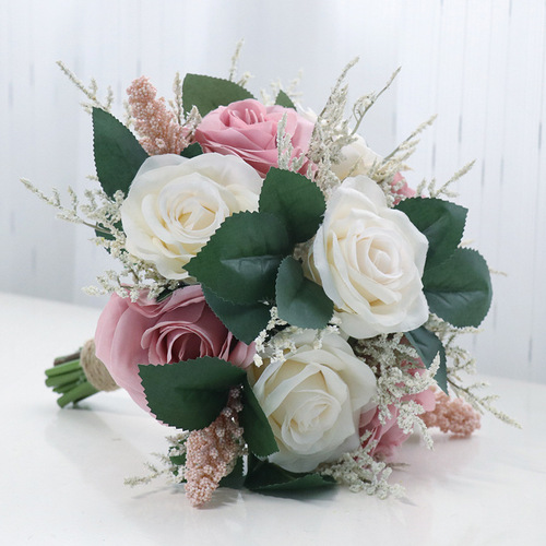 Manufacturer wholesale simulated rose bouquet wedding bride bouquet home photography props Amazon wedding props