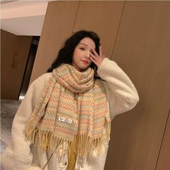 韓国版の小香風の格子のマフラーの女性の冬の学生の日本のマントは厚いマフラーのかわいい少女の心の首のカバーを囲みます。
