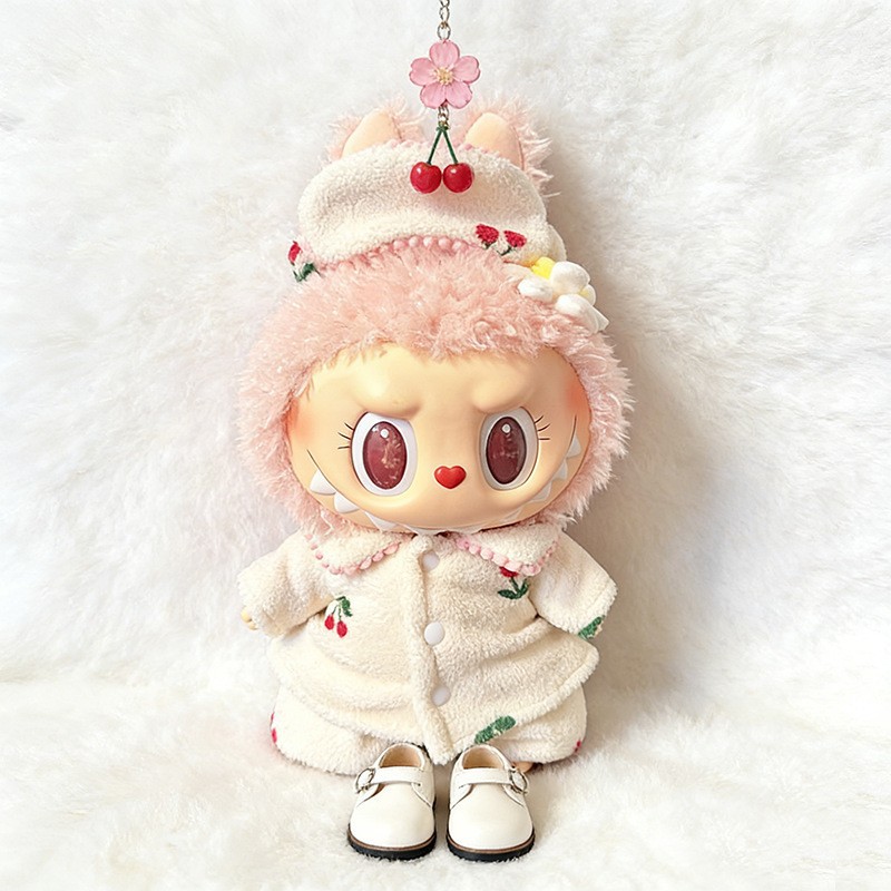 Ropa de muñeca de peluche de vinilo Labubu de 38cm para ropa de muñeca La Bu Time to Chill