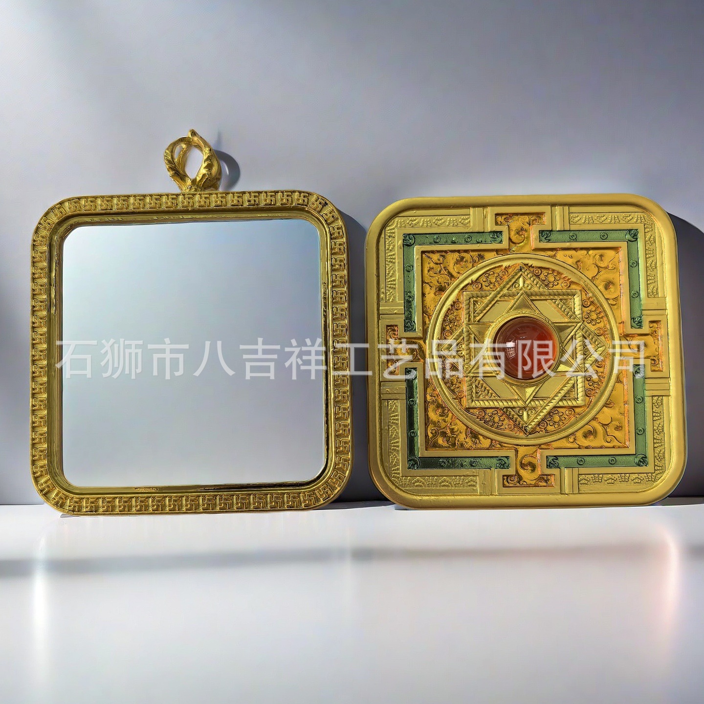 藏式嘎乌盒唐卡方形款带钻轻奢高级感坛城吊坠随身佛牌项链