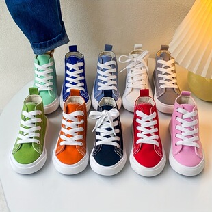 P 50566 Fashion Lace Up High Top Canvas Shoes ��ͯϵ������Ь