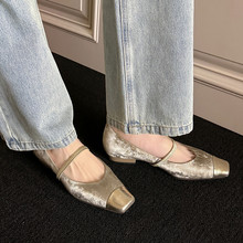 國風中式瑪麗珍鞋女淺口單鞋春季新品里外全皮方頭拼色女式單鞋潮