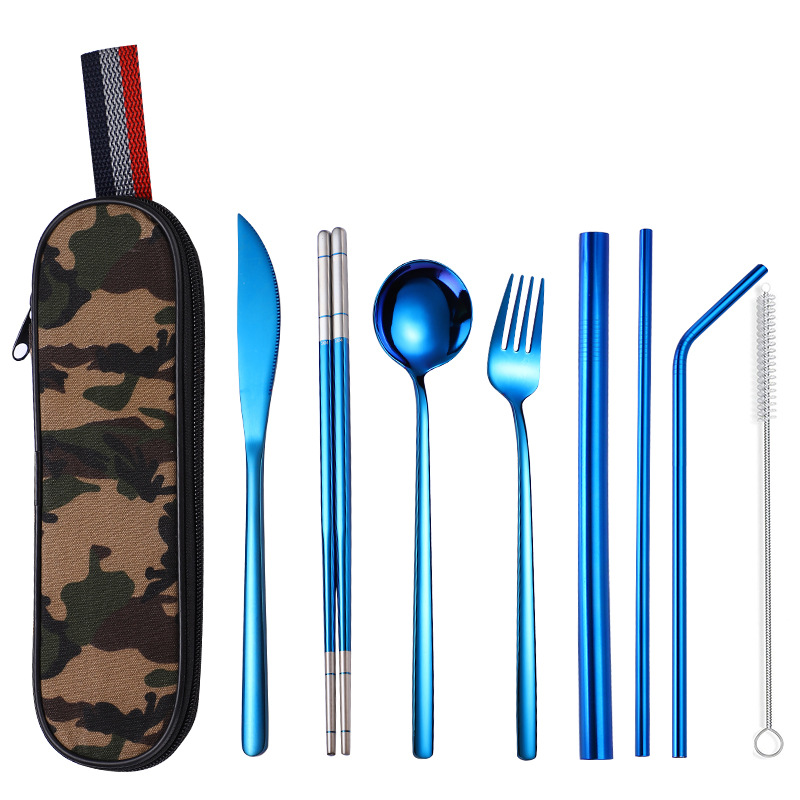 군사 색상 8 피스 블루