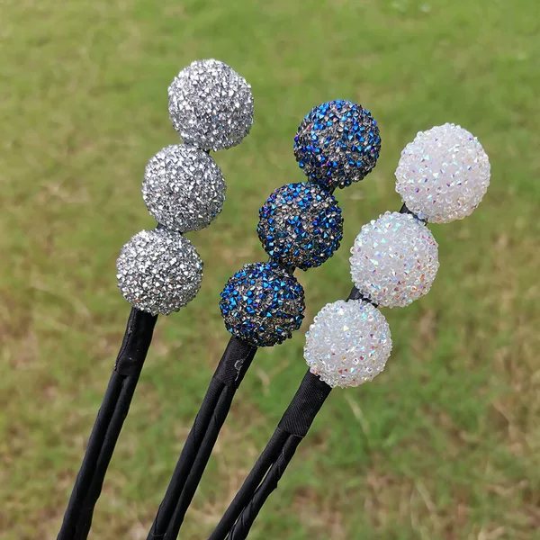 Symphony Resin Diamond Hairpin Hairpin Female Flower Bud Hair Accessories Simple Artifact Shiny Rhinestone Stick Ball Head