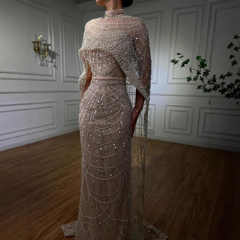 Cross-Border Supply of Heavy-Duty Beaded Trailing Evening Dresses 2026 New Models Foreign Trade Supply Runway Evening Dresses Factory