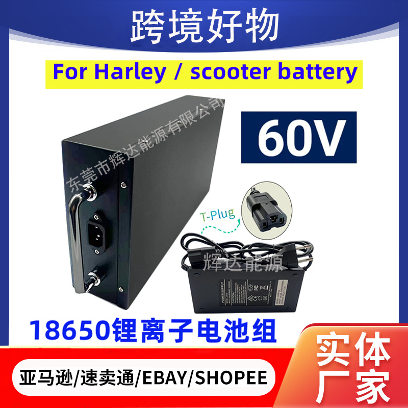 跨境B款哈雷60V防水锂电池BMS 18650 20Ah适用两轮助力车Citycoco