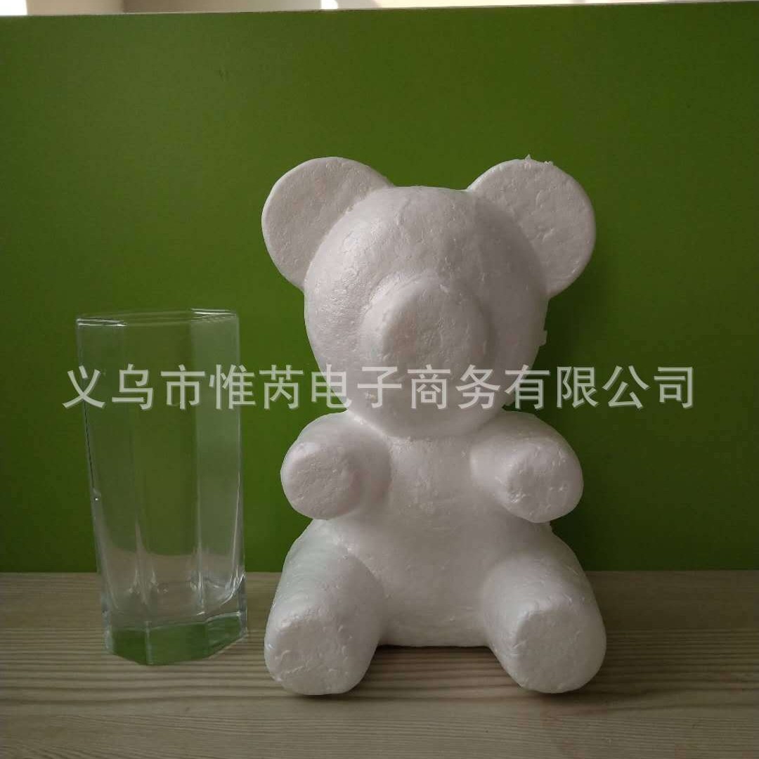 Oso de espuma directo de fábrica blanco DIY material de arreglo floral hecho a mano Día de San Valentín Rosa oso con juguete