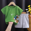 Children's short sleeve T-shirt, summer set for early age, cotton sleeves suitable for men and women, with short sleeve, children's clothing