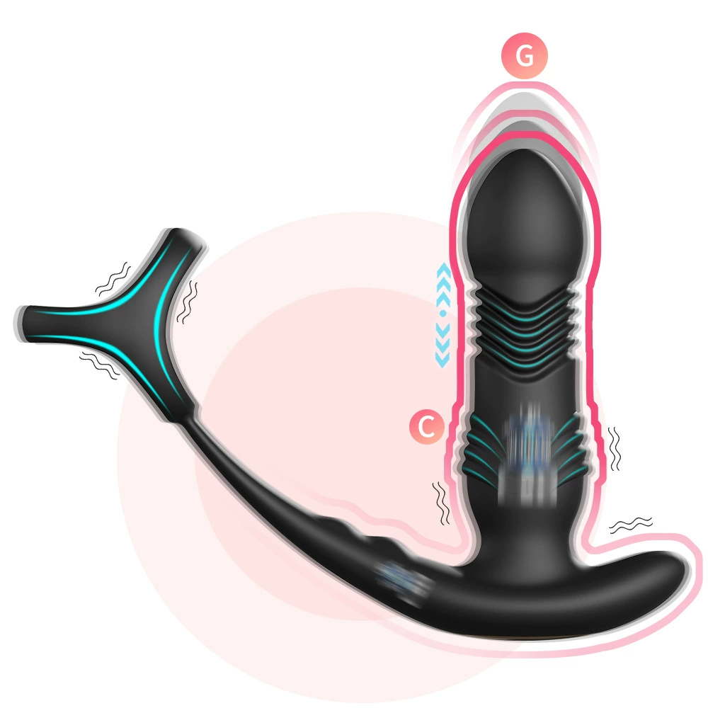 Promotion: Thinyue Three-ring Wireless Remote Control APP Telescopic Double Vibration Anal Plug Adult Products Wholesale