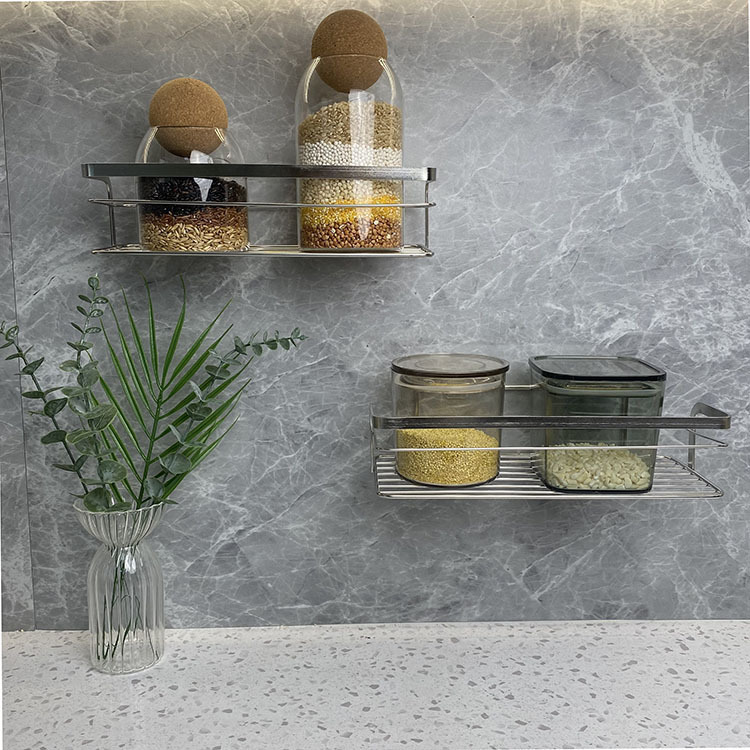 Bathroom stainless steel storage rack dormitory toilet toilet sundries storage rack punch-free kitchen seasoning rack