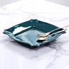 Nordic style Simple color glaze ceramic disk flat plate European home food disk quadrilate