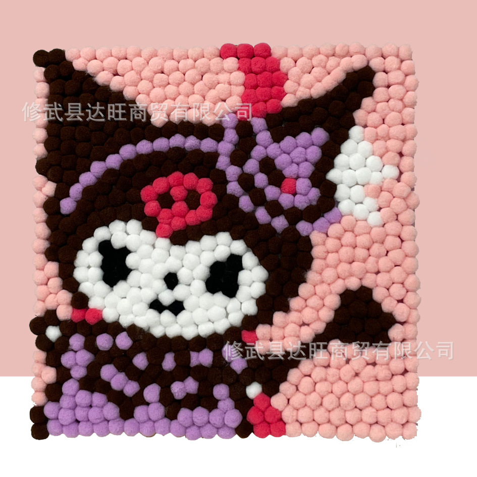 MQH20-053 / 20*20cm (wooden frame + canvas + hair ball + tweezers)