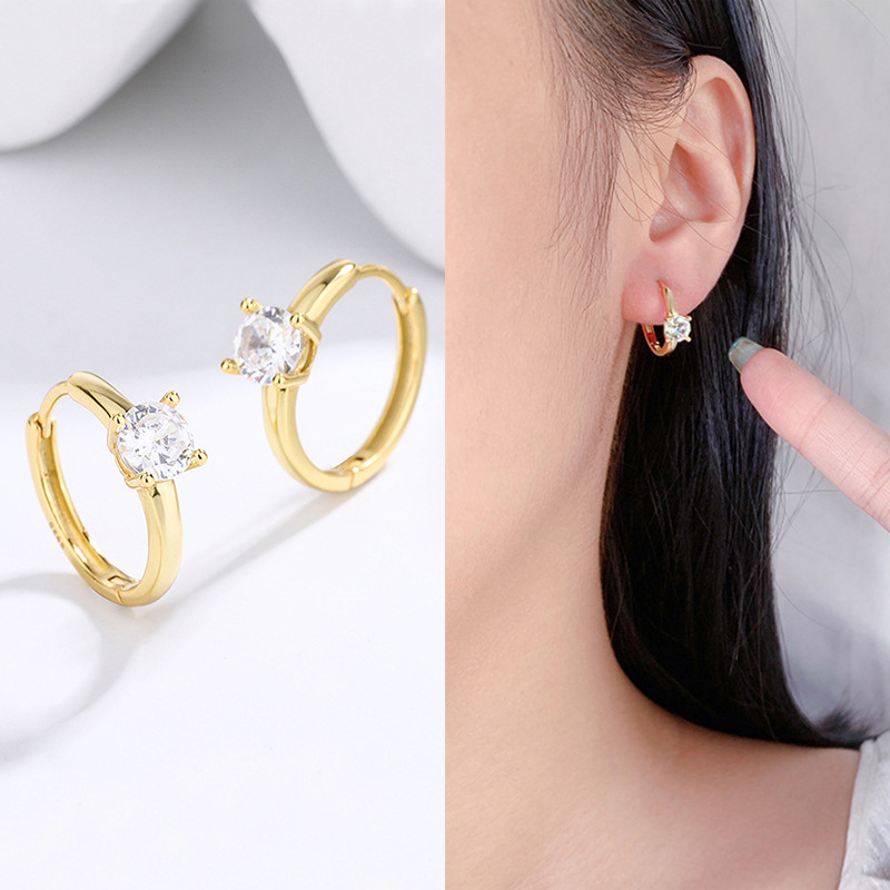 D0248锆石耳扣-金色