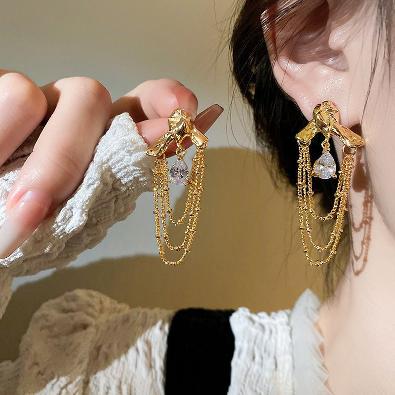 1 Pair Elegant Simple Style Water Droplets Plating Alloy Drop Earrings display picture 5