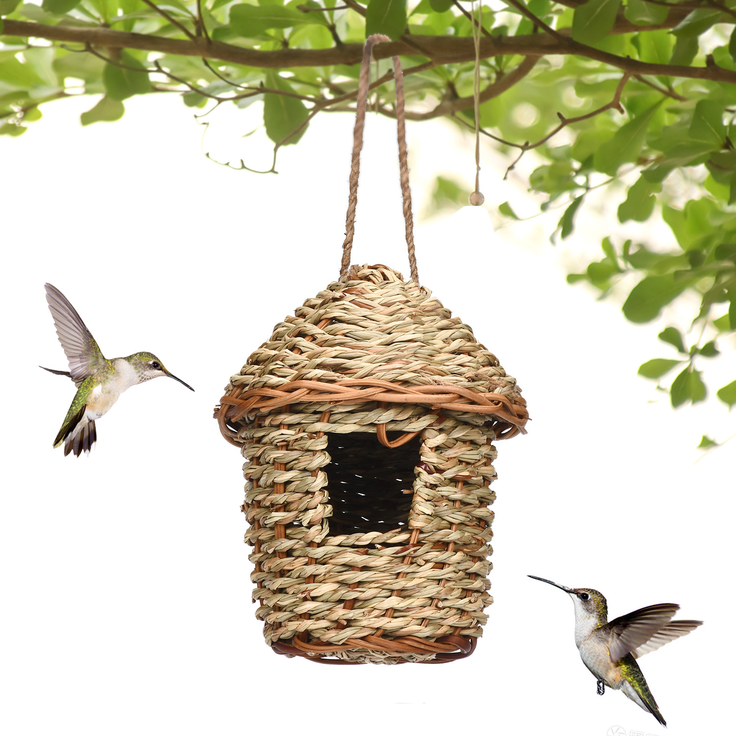 Nido de Pájaro Colgante de Paja para Jardín image 1