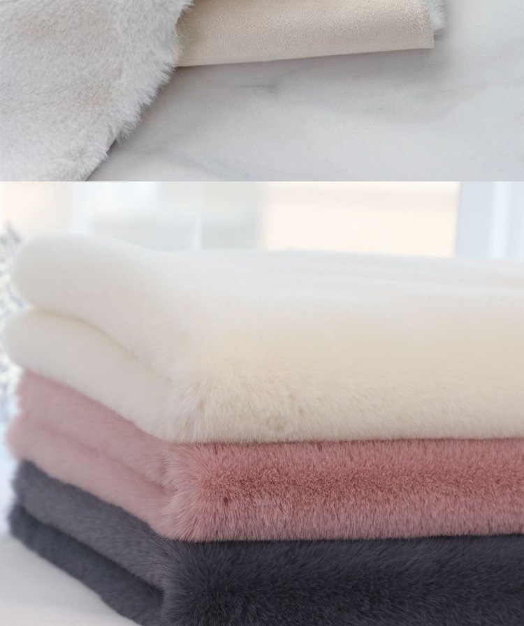 White Rabbit Fur Cloud Carpet for Girls' Bedroom Bedside, Living Room Mirror Area Rug, Dressing Room Bay Window Mat