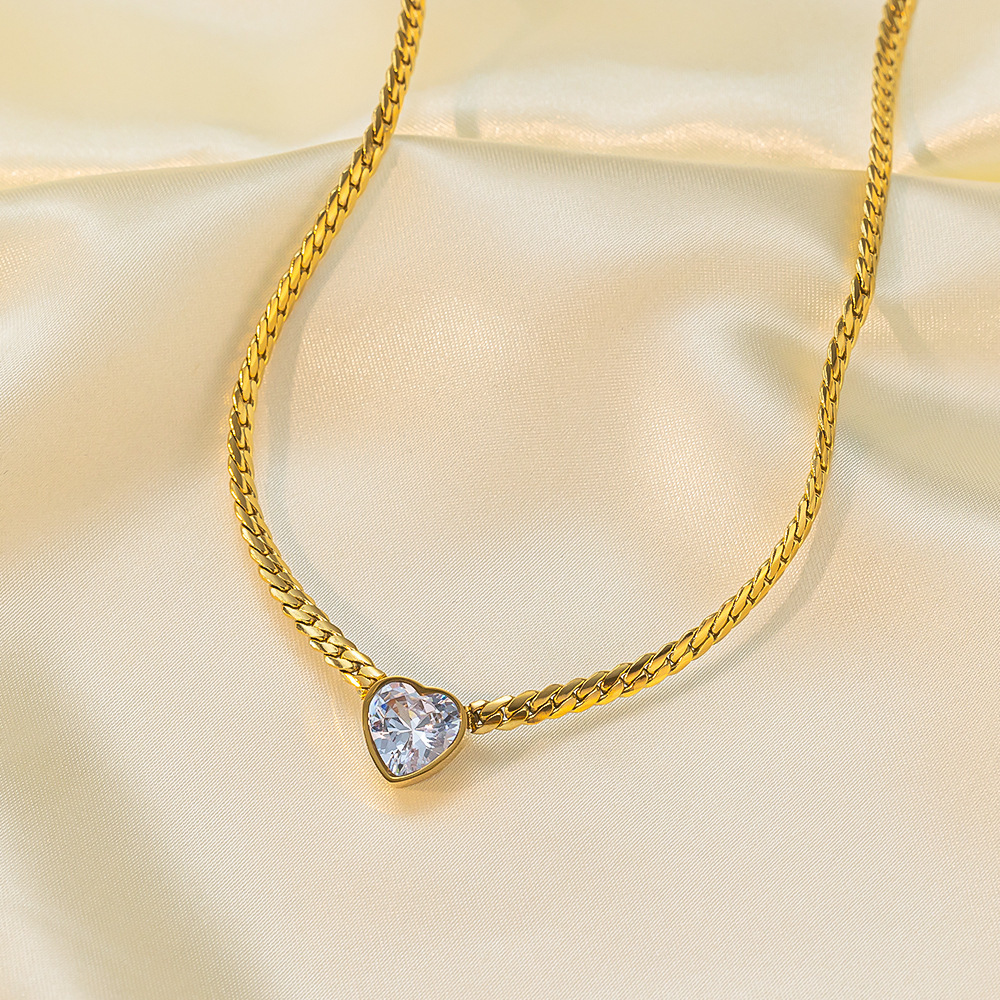 8g Weight PVD Coated Gold Plating Process 18K Real Gold Plated Plating Material 304 Stainless Steel Pendant Material Layered Necklaces, Pendant Necklace Classification 304 Stainless Steel Chain Material Paperclip Chain, cable chain, Twisted Rope Chain Chain Type 1 Piece Quantity Casual, Daily, Date Occasion 304 Stainless Steel Material Heart Shape Pattern Women's Gender Sweet, IG Style Style Plating Craft Heart Shape Titanium Steel Sweet IG Style Layered Necklaces Pendant Necklace 34
