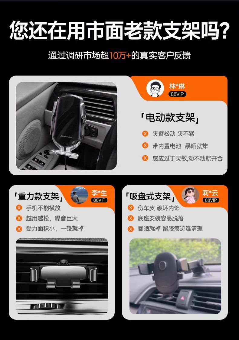 2026 Car Phone Holder Magnetic Fast Charging Phone Stand Anti-Shake Wireless Charging Navigation Support Bracket Car Accessories