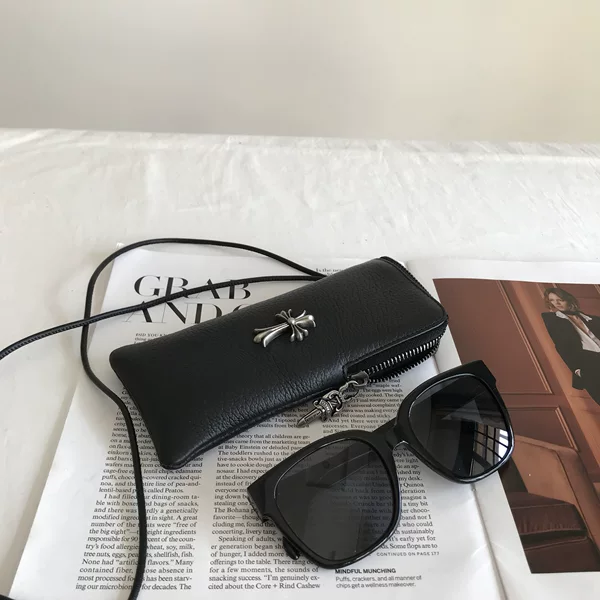 Sunglasses Bag Glasses Bag Hanging Neck Storage Bag Simple All-match Black Decorative Pendant Bag Crossbody Bag