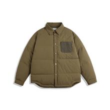 衣道古着 冬季新品日系复古潮牌ins衬衫领羽绒服男宽松休闲羽绒袄