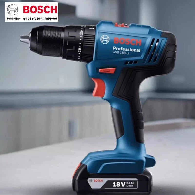 Ударная дрель Bosch 18 В, электрическая дрель, аккумуляторная ручная дрель, электрическая отвертка, инструмент GSB183-LI, новый продукт