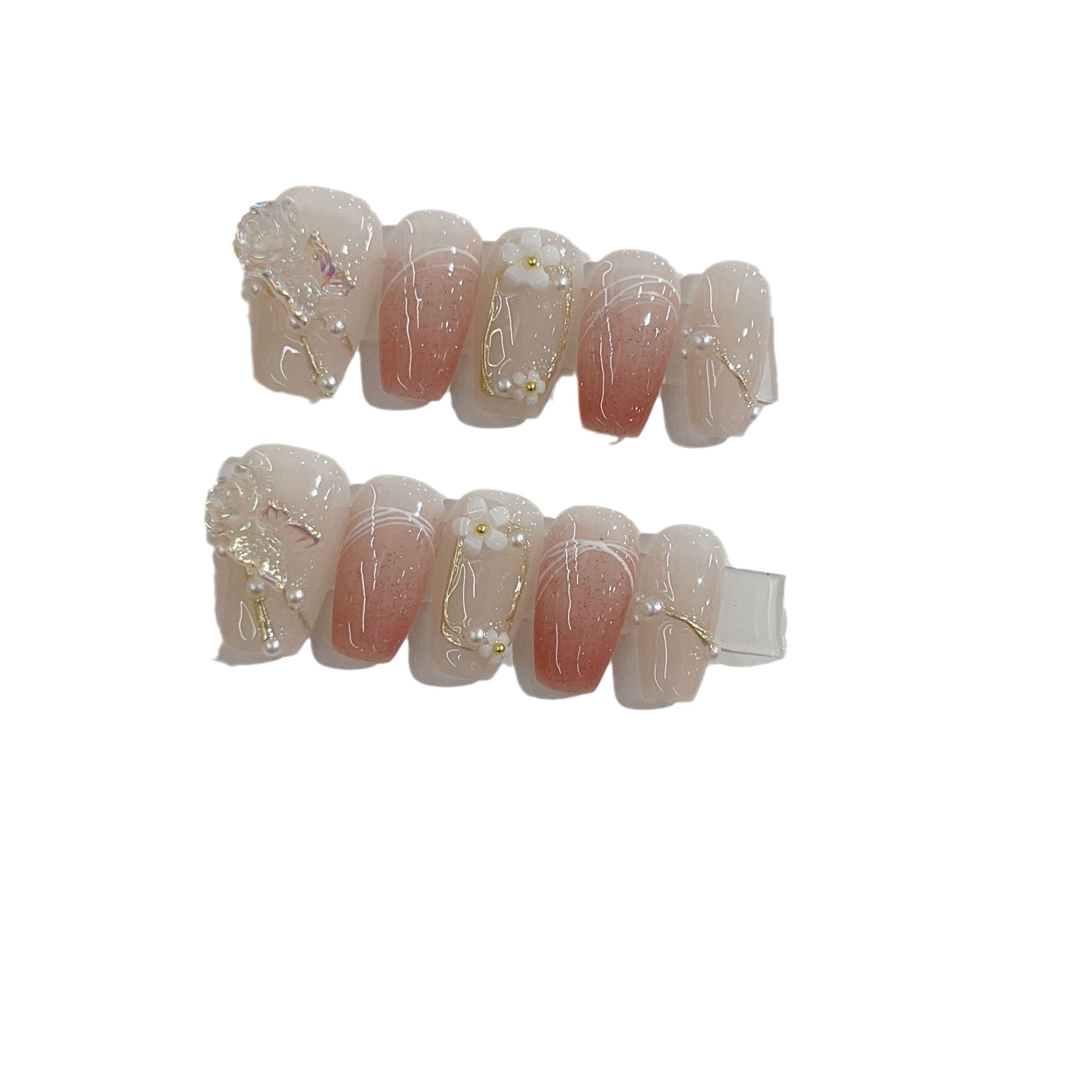 [Clavo hecho a mano tiro real] gradiente suave Aurora mariposa desgaste hecho a mano uñas fototerapia uñas al por mayor uñas falsas