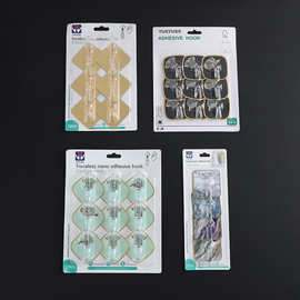 免打孔无痕强力方形大理石纹彩色精致粘钩厨房卧室承重收纳挂钩