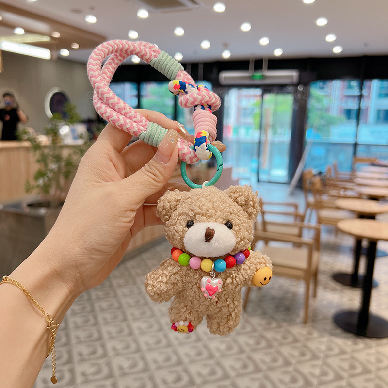 60g Weight Bag Pendant, Keychain Classification 1 Piece Quantity Daily, Street Occasion Plush Material Bear Pattern Unisex Gender Cartoon Style, Cute Style 1 Piece Cartoon Style Cute Bear Plush Unisex Bag Pendant Keychain 12