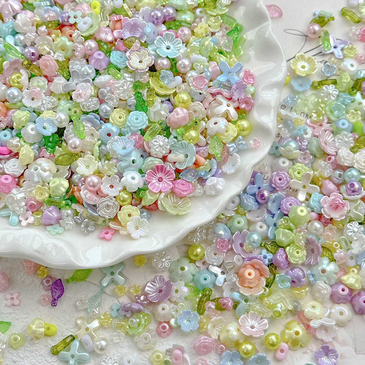 resin magical color mini camellia loose beads accessories diy material bracelet necklace earrings cell phone shell accessories