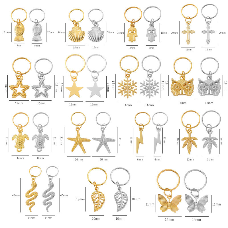 Qk170 Iron Aluminum Wig Dreadlocks Hair Extension Ring DIY Zinc Alloy Jewelry Accessories Factory Direct Supply Pendant