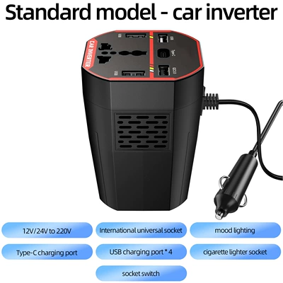Ac Car Charger 12V24V Mobil şarj cihazları - english-upgraded-version-international-socket-standard-countless-display-y2-model