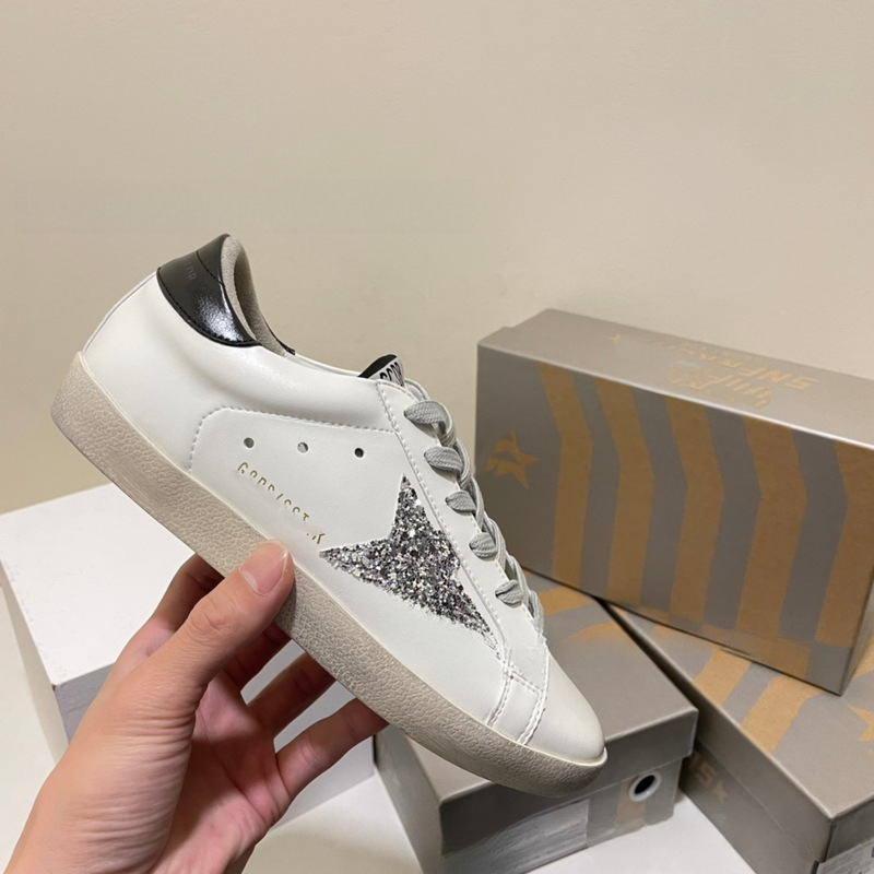 High-End Ggdb Star Sequin White Sneakers, Flat Casual Shoes, Versatile Couple Style, Vintage Distressed Shoes, New Trendy Model High-End Ggdb Star Sequin White Sneakers, Flat Casual Shoes, Versatile Couple Style, Vintage Distressed Shoes, New Trendy Model