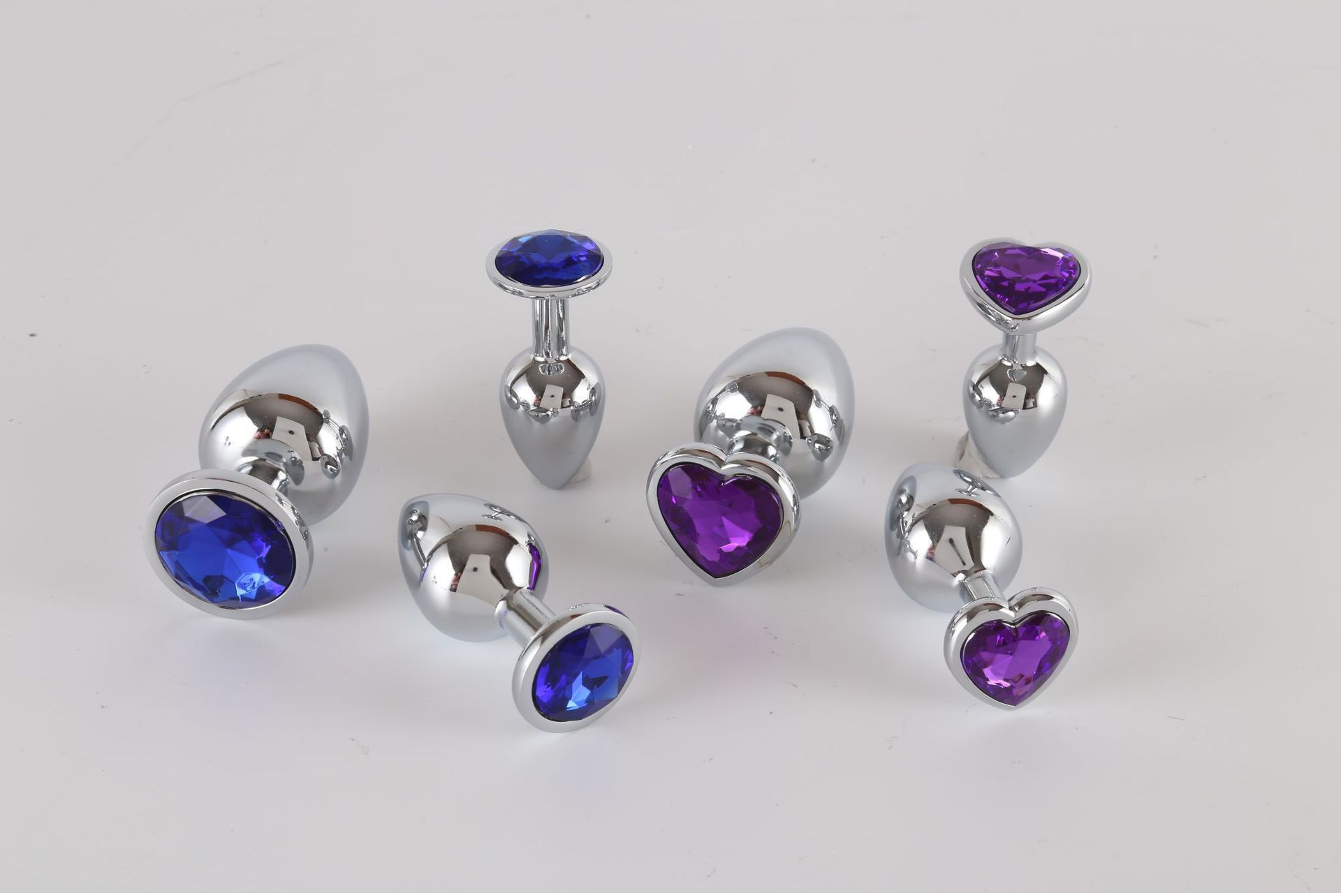 Metal Anal Plug Set 3 Pieces Round-Base Backcourt Plugs for Men and Women — detail image 2