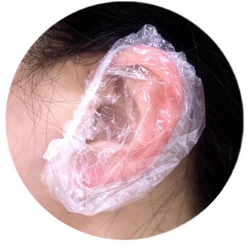 Hair Color Ear Cover Disposable Plastic Waterproof Ear Muff for Hair Dyeing, Blow Drying, Bathing, Beauty, Shampoo, Prevents Ear Leakage and Water Entry