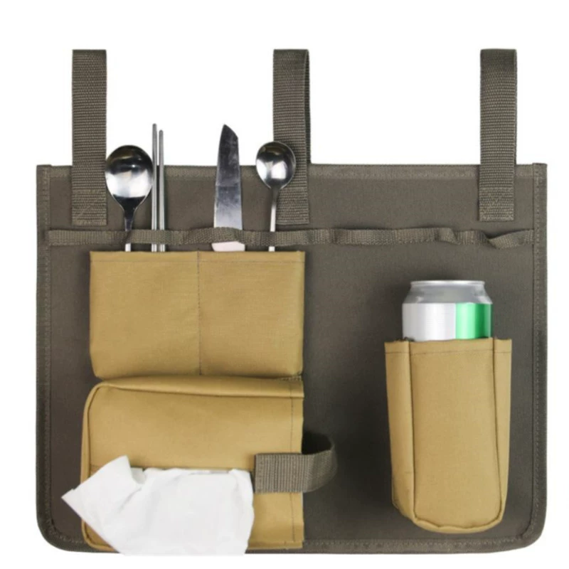 Сумка для хранения принадлежностей для жизни на открытом воздухе, холщовая сумка для хранения посуды, подвесная сумка для хранения на природе