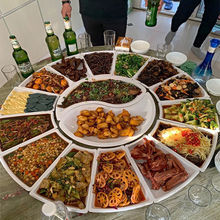 聚餐盘家庭聚会圆桌餐盘转盘餐具过节团圆菜盘子创意家用