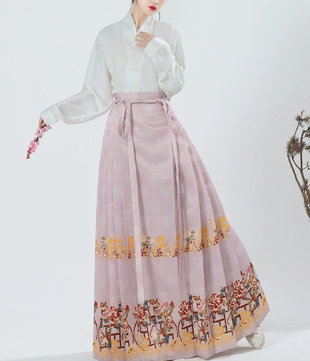 Pink printed separate horse face skirt