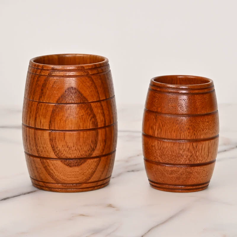 Environmentally friendly solid wood tea cup, wooden carbonized belly cup, creative whiskey cup, universal wooden cup, large order can be negotiated