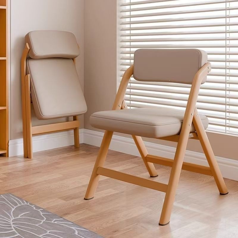 Medieval-Style Folding Chair, Comfortable Home-Use Chair with Backrest, Comfortable for Long Sitting, Stackable Computer Chair