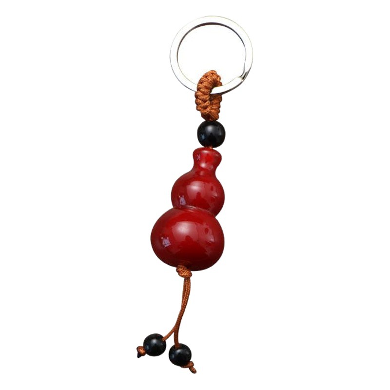 Glow-In-The-Dark Gourd Keychain, Seven-Color Cinnabar Auspicious Charm, Tiktok Live Fluorescent Gourd Car Pendant, Creative Gift