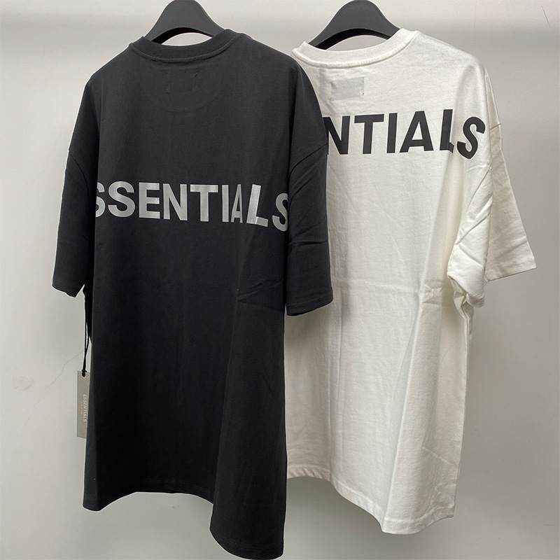 2019Ss Short-Sleeved T-Shirt 3m Reflective Fog Multi-Thread Essentials Trendy Brand Los Angeles Sshirt Cross-Border