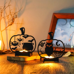 新しいハロウィンアイアンアートホーム雰囲気装飾キャンドルホルダーキャンドルライトホームクリエイティブ装飾品キャンドルホルダー