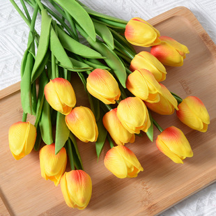 PU mini tulip artificial flower fake flower home wedding decoration cross-border hand artificial flower plastic flower wholesale