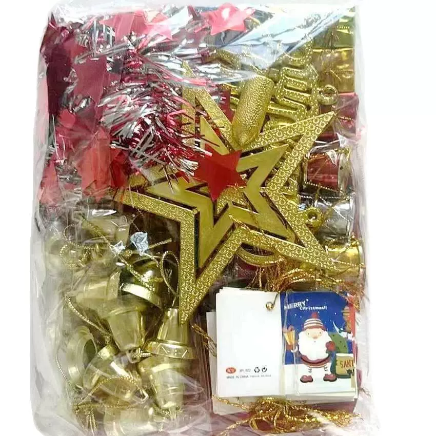 圣诞礼包节日布置蝴蝶结挂件礼品饰品彩条圣诞节装饰用品大小礼包