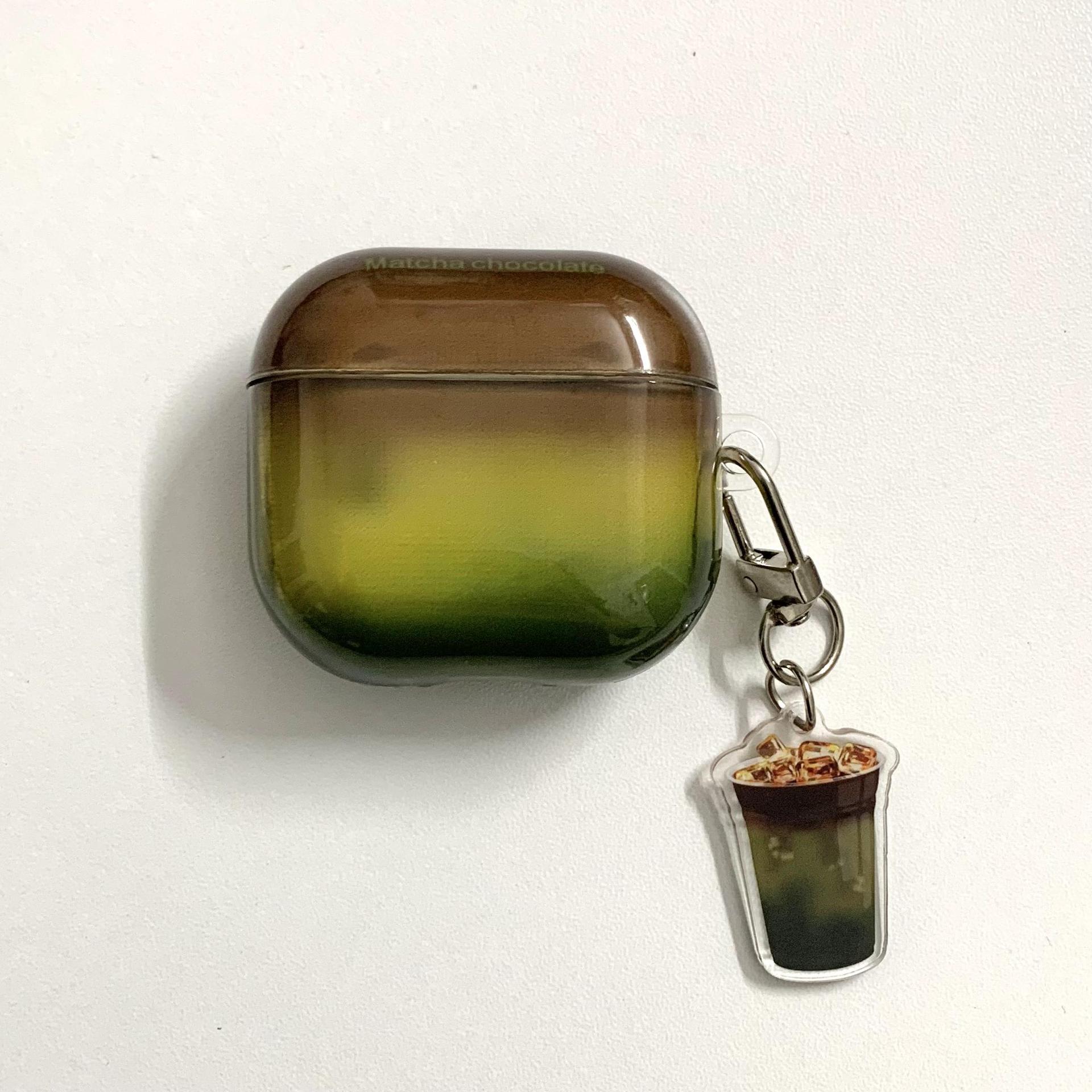 Funda para auriculares de cuarta generación marrón verdoso degradado simple para auriculares estilo retro para Apple 1/2 generación funda protectora para auriculares pro2