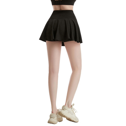 Half-length sports skirt for women, summer anti-exposure pleated high-waisted yoga skirt, badminton training, quick-drying tennis skirt