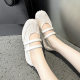Retro Light Red Mary Jane Shoes for Women, Versatile and Fashionable Velcro Casual Ballet Soft-Soled Dexun Flats for Women