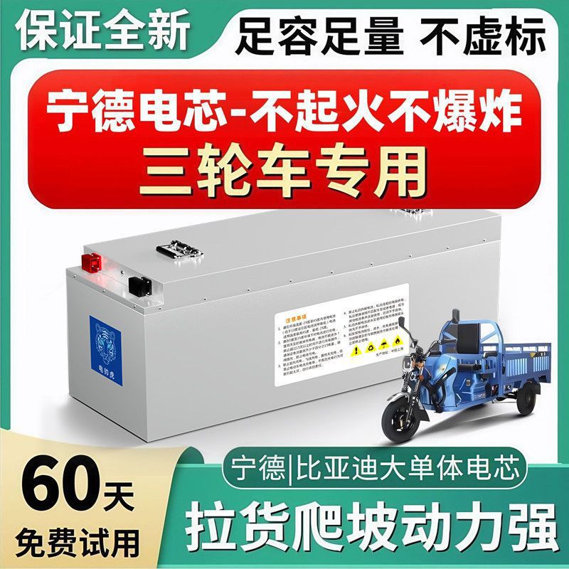 宁德时代60v72v伏三四轮车锂电池全新磷酸铁锂大容量电瓶防火防爆