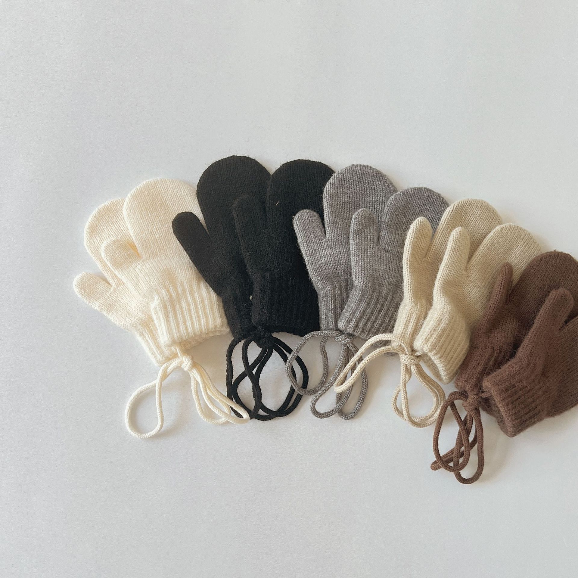 Kinder handschuhe Winter bonbonfarbenen Halfter Baby stricken warm zu halten_voghion.com